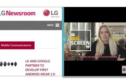 A screenshot of two perfectly square windows side by side with LG G6’s smartly designed GUI that can enable the 18:9 FullVision display to be split in half