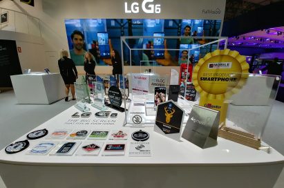 Two LG G6 devices and 31 booth awards given to the LG G6 at MWC 2017