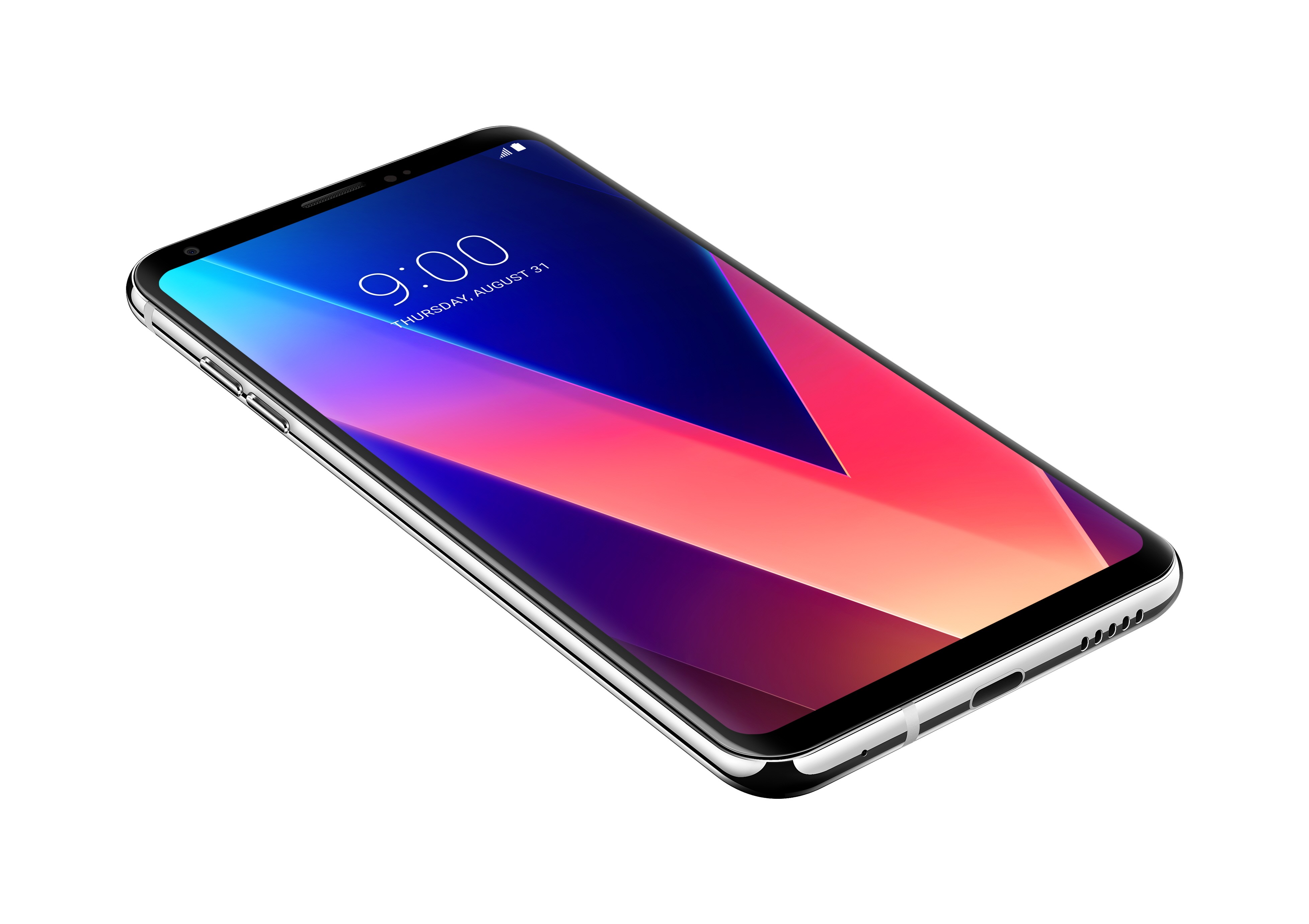The front view of the LG V30 in Aurora Black