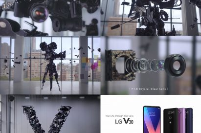 Screenshots taken from a video about LG Electronics’ collaboration with artist Michael Murphy to show off the LG V30’s rich multimedia capabilities using kinetic art