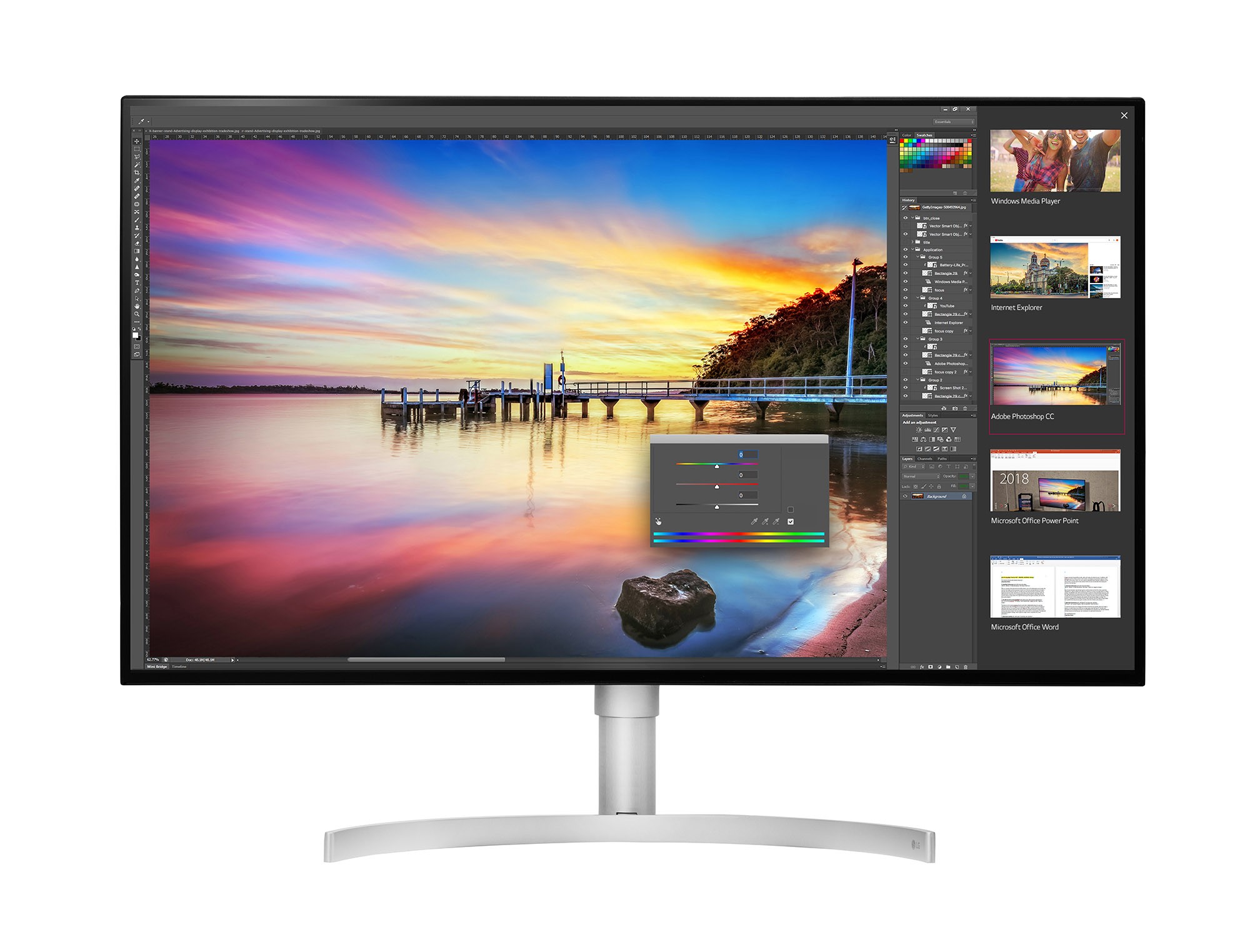 Front view of LG’s 32-inch UHD 4K monitor model 32UK950