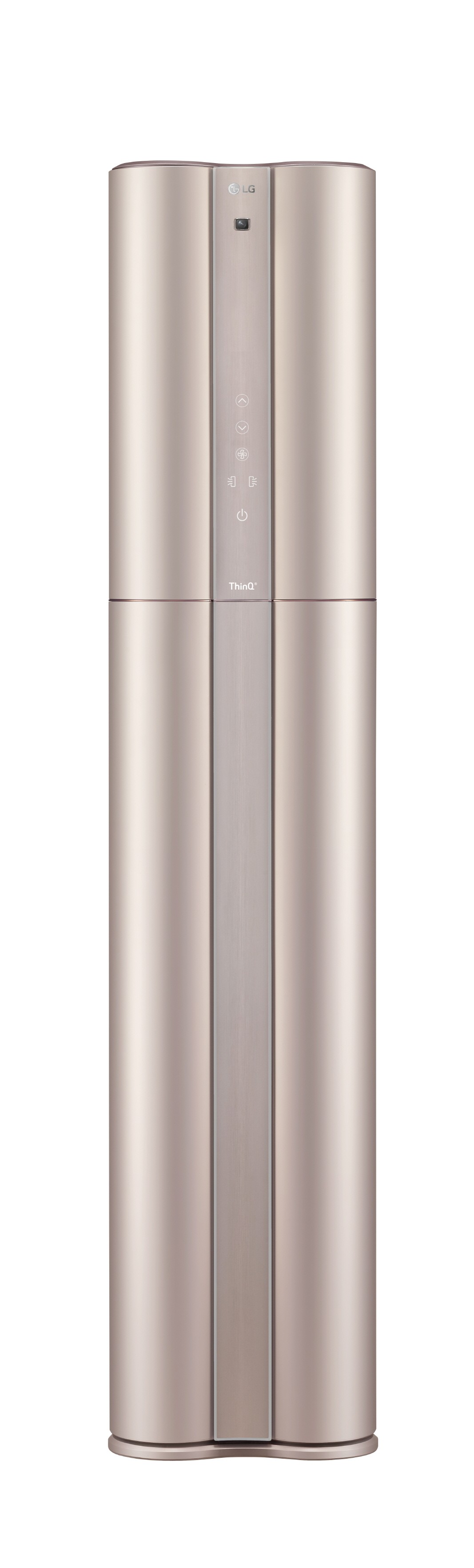 Front view of LG DUALCOOL ThinQ™ Stand Inverter air conditioner with vents closed
