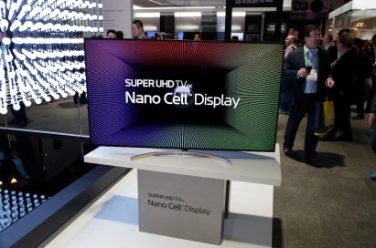 LG’s SUPER UHD TV with Nano Cell display technology on display at the Nano Cell Display highlight zone during CES 2018.
