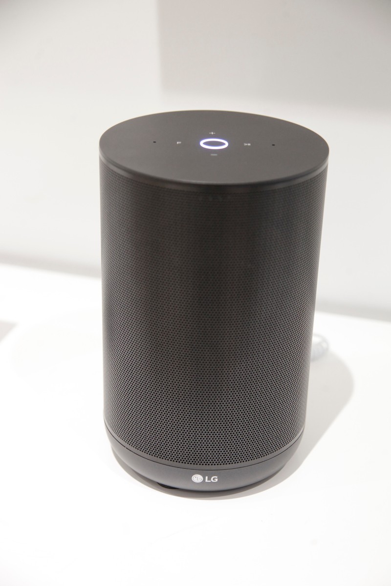 Front view of the LG ThinQ WK7 Wireless Smart Speaker with built-in Google Assistant