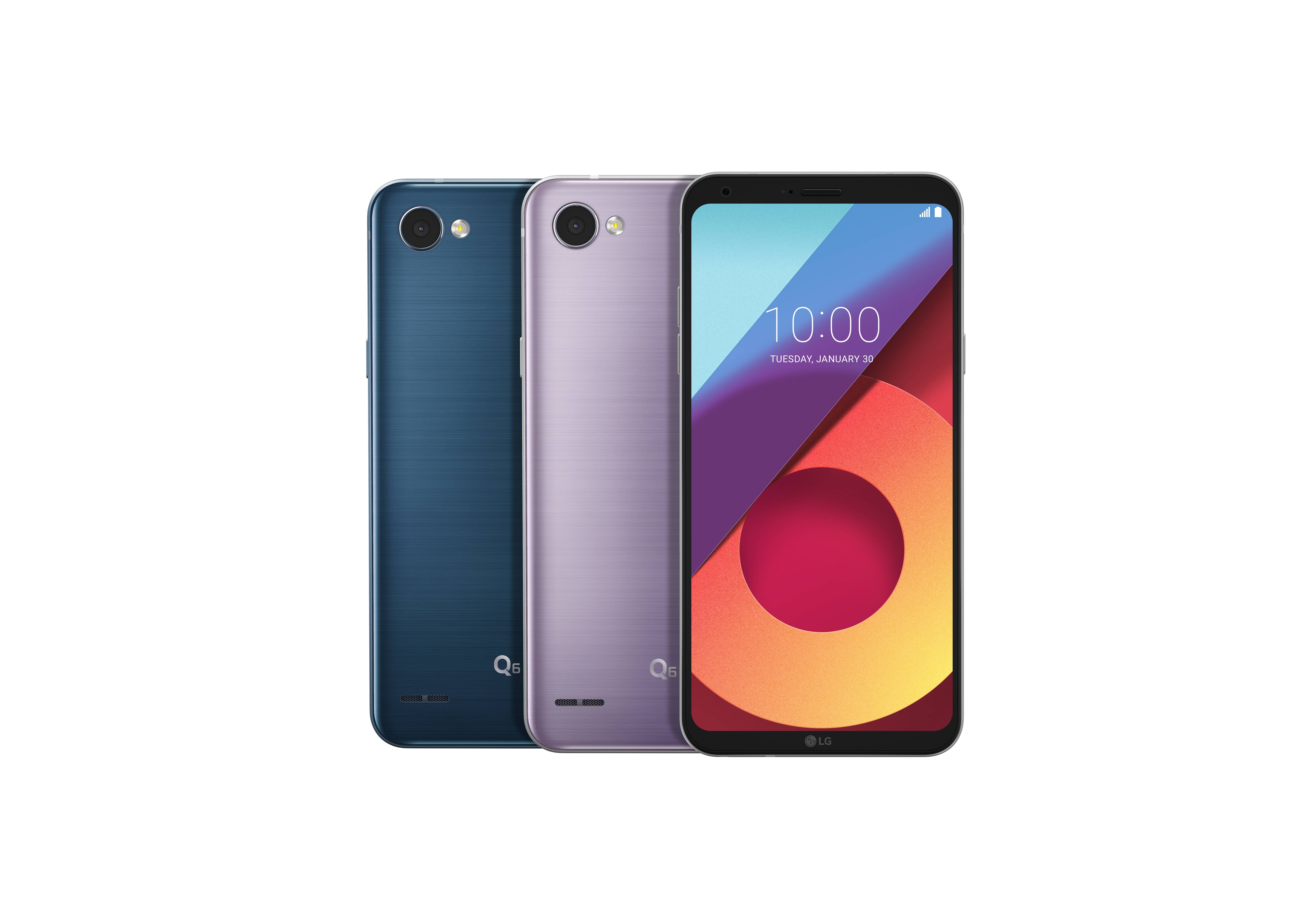 The front and rear view of the Q6 in Moroccan Blue and Lavender Violet