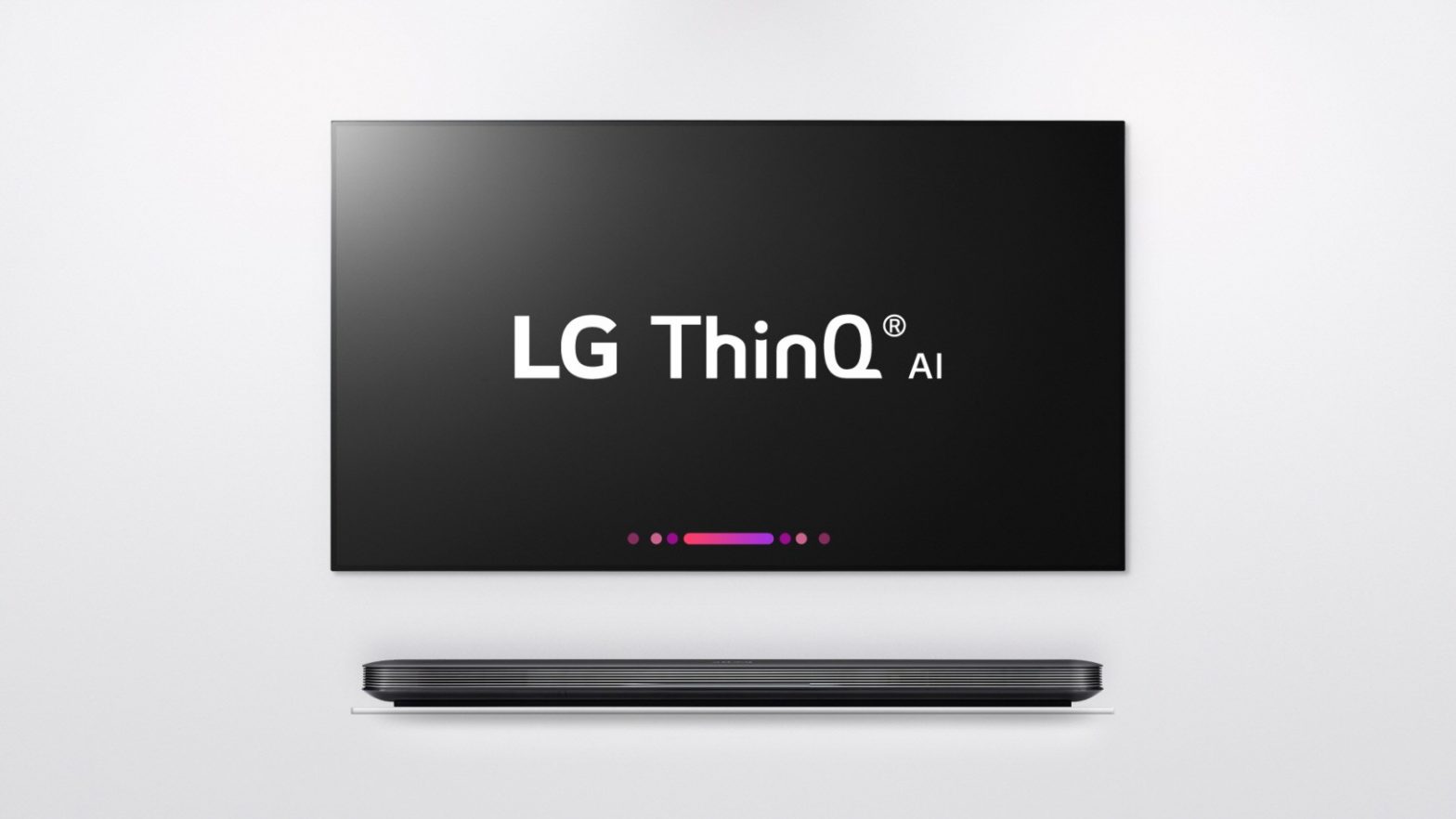 Front view of LG W8 ThinQ AI TV