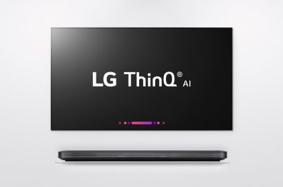Front view of LG's ThinQ-enabled SIGNATURE OLED TV W