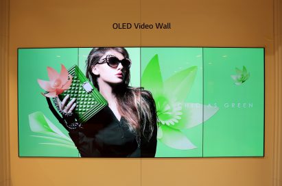 A view of the LG OLED Video Wall displayed at ISE 2018