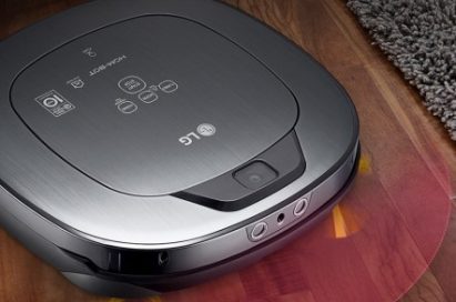 An upper view of LG HOM-BOT Wi-Fi with LG’s DeepThinQ™ and Home-Guard capabilities