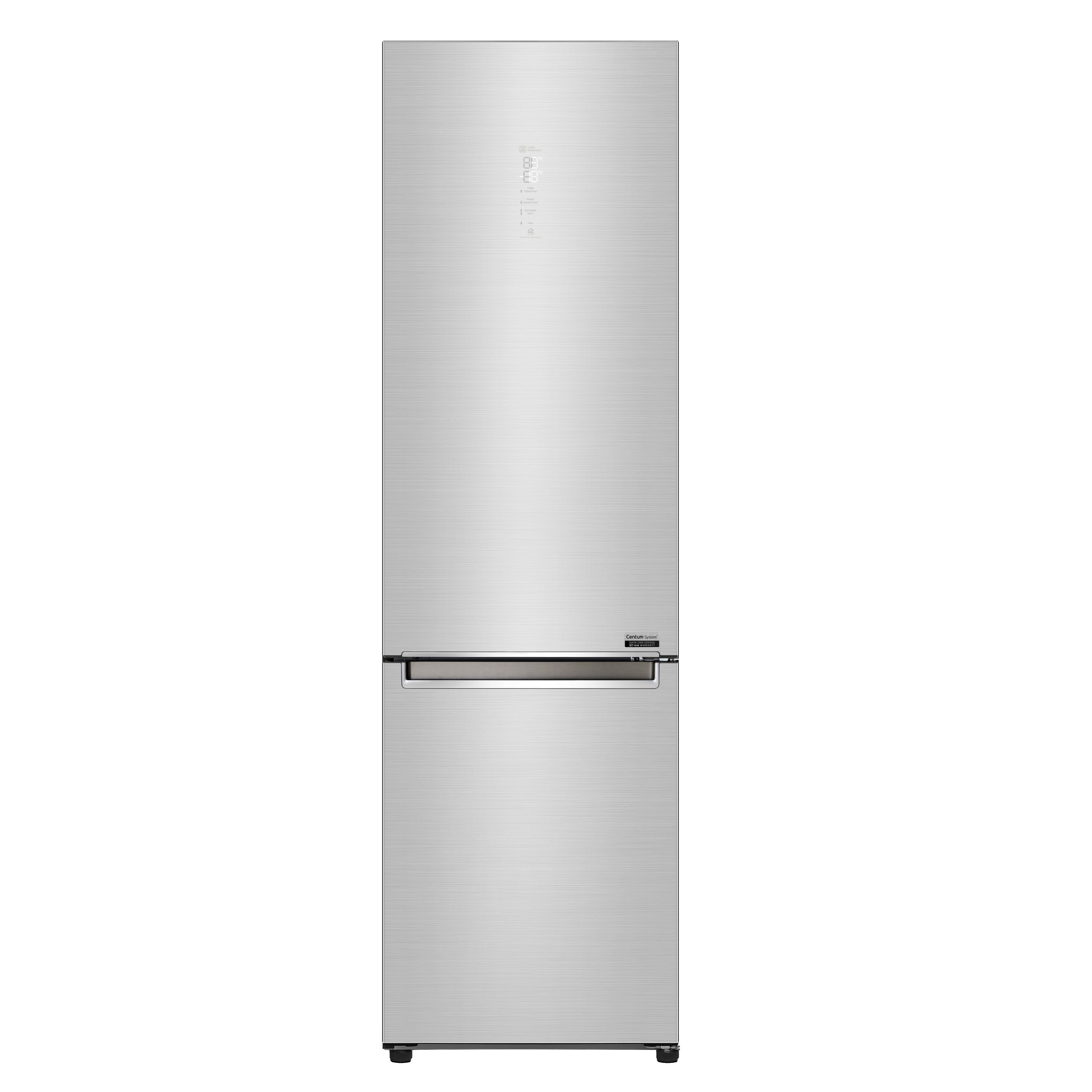 LG Centum System™ bottom-freezer refrigerator in stainless steel finish
