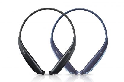 The top view of the LG TONE Platinum SE in Black and Blue, side-by-side