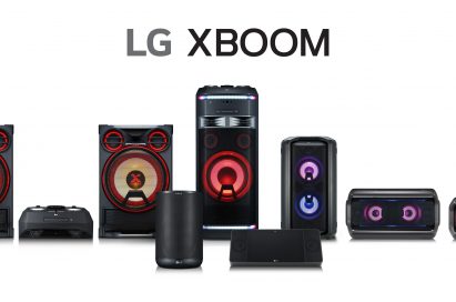Front view of the LG XBOOM lineup