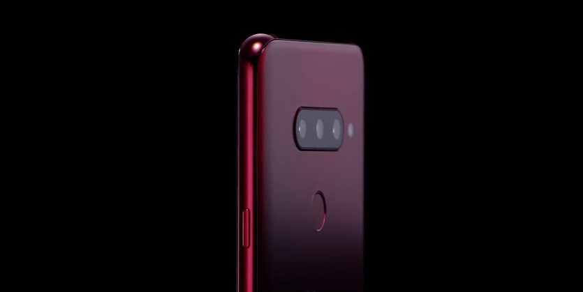 A backside view of LG V40 ThinQ’s which emanates the minimalist design profile