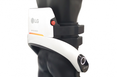 Rear view of LG CLOi SuitBot on mannequin