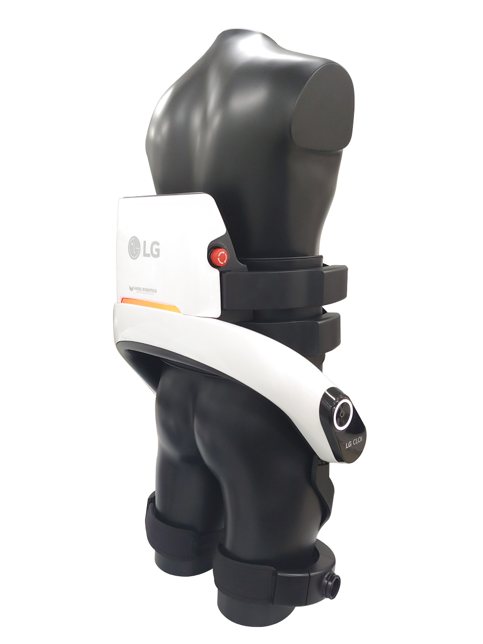 Rear view of LG CLOi SuitBot on mannequin