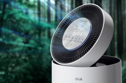 A concept image that shows the performance of the LG PuriCare 360° air purifier with the Smart Sensor technology.