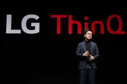 LG Electronics president and chief technology officer, Dr. I.P. Park, addresses the audience in his keynote at CES 2019.