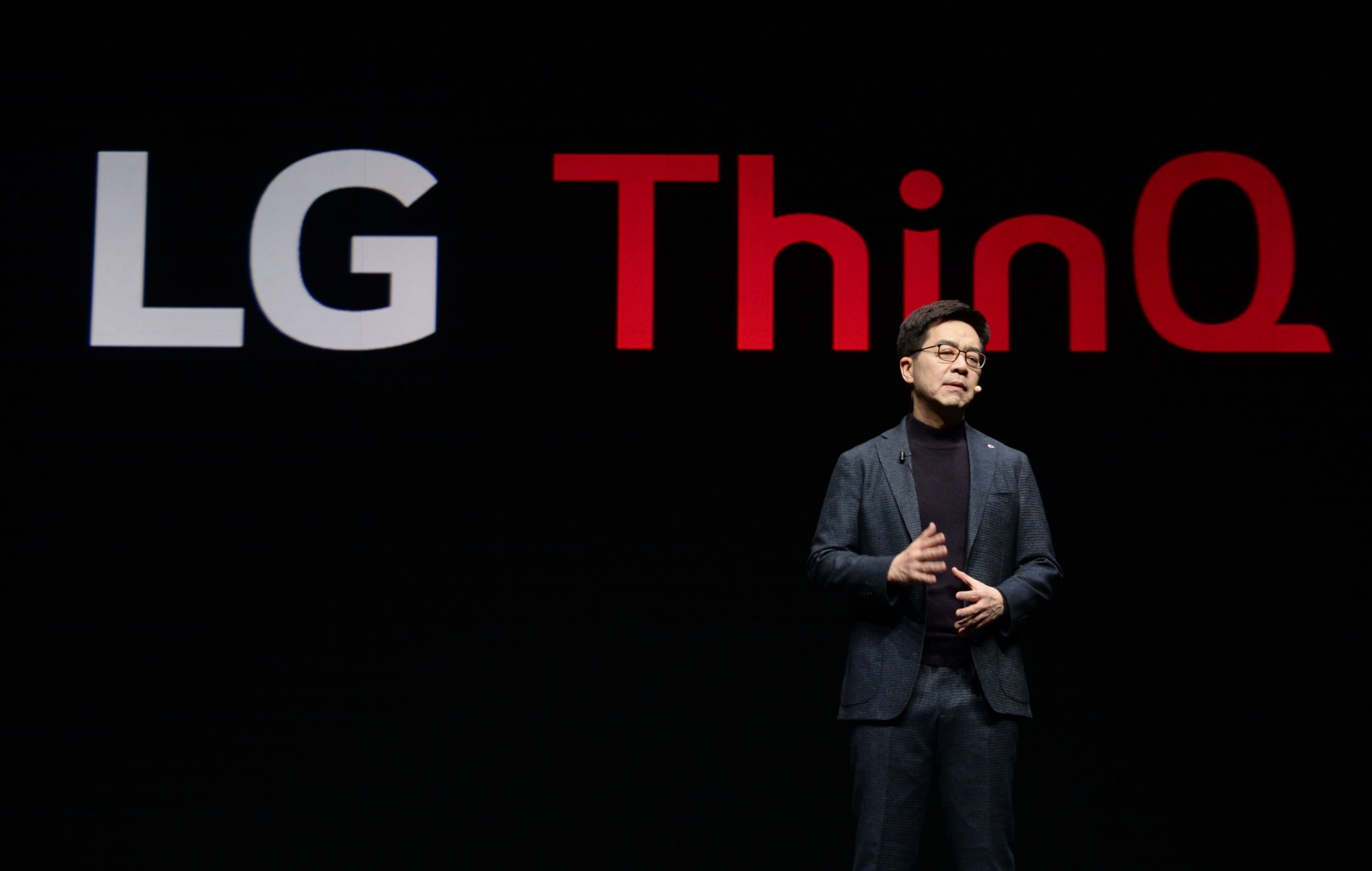 LG Electronics president and chief technology officer, Dr. I.P. Park, addresses the audience in his keynote at CES 2019.