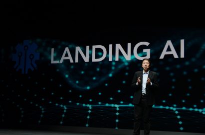 Dr. Andrew Ng, CEO and founder of Landing AI, addresses the audience.