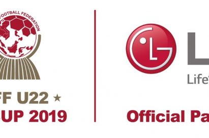 The official logo of the ASEAN Football Federation U-22 Championship on the left and the logo of LG Electronics on the right