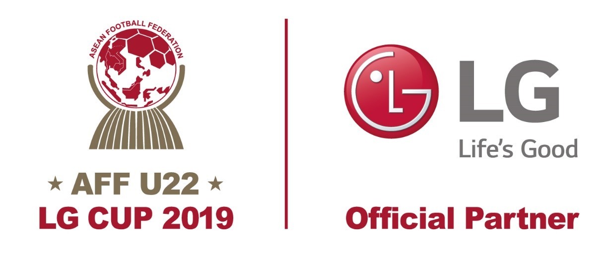 The official logo of the ASEAN Football Federation U-22 Championship on the left and the logo of LG Electronics on the right