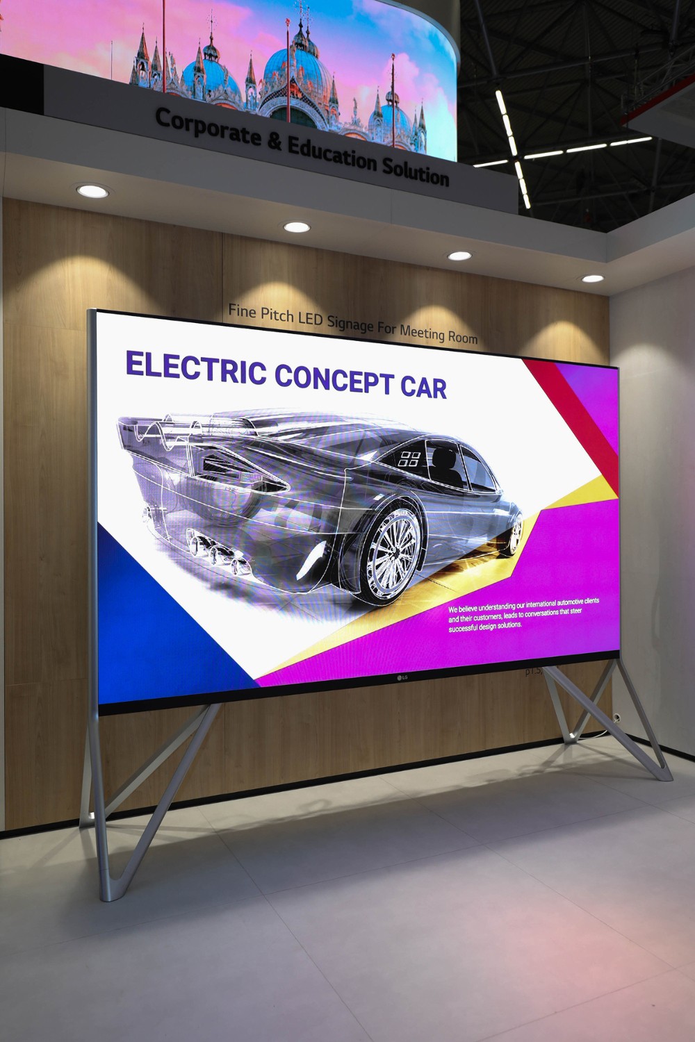 A front view of LG’s LED signage.