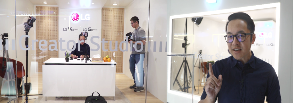 US-based tech reviewer Joshua Vergara shoots his news video on the LG Creator’s Studio.