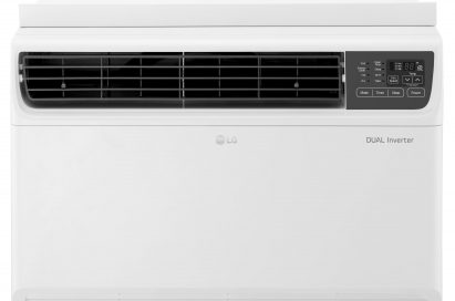 A front view of the LG DUAL Inverter Smart Wi-Fi-enabled Window Air Conditioner