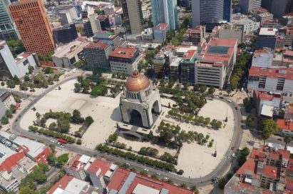 A top view of the Monument to the Revolution taken by LG Q60