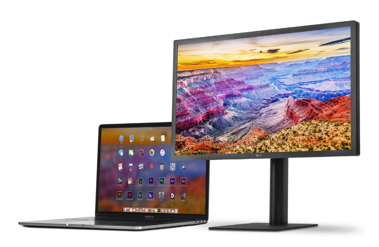A right-side view of the UltraFine 5K models side-by-side