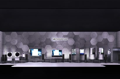 A picture of LG SIGNATURE’s product lineup at the booth at IFA 2019.