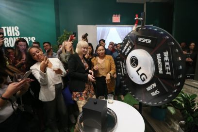 Jane Danger, Mother of Pearl beverage director leads the Spin the Wheel game that is designed to decide the cocktails she makes.