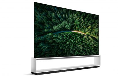 A left-side view of LG SIGNATURE OLED 8K TV model 88Z9