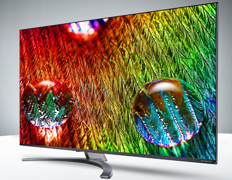 LG’s 75-inch NanoCell 8K television seen from at a 15-degree angle