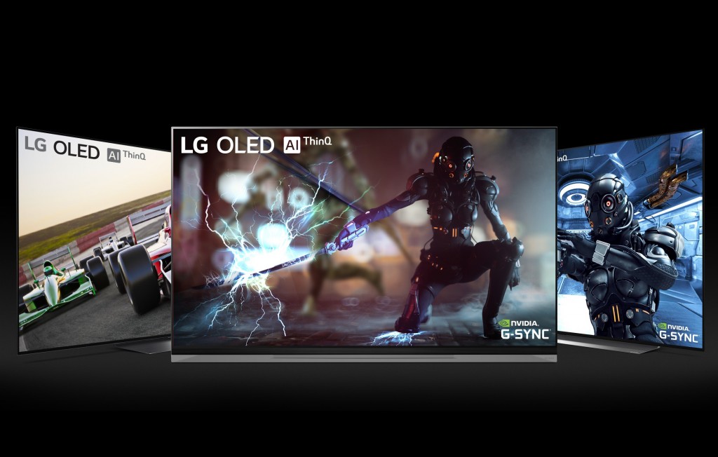 NVIDIA G-SYNC on LG OLED TV models E9, C9 and B9 with a black background
