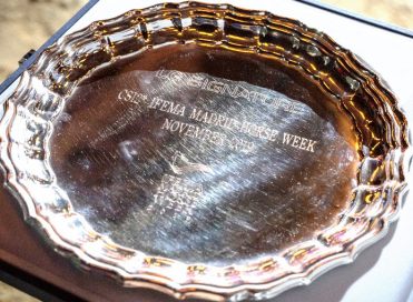 The Madrid Horse Week trophy engraved with the LG SIGNATURE brand logo as its main sponsor.