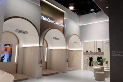 A view of the ThinQ Fit Collection Zone that allows visitors to experience virtual fashion without having to step into a fitting room