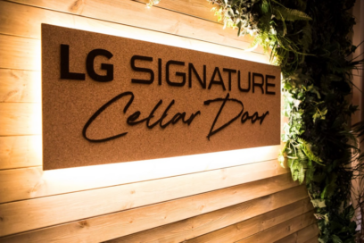 The LG SIGNATURE Wine Cellar Door event’s main sign