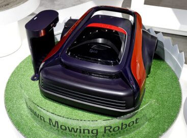 LG's Lawn Mowing Robot on display at LG's CES 2017 booth