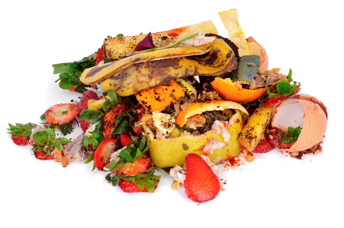 A pile of wasted food