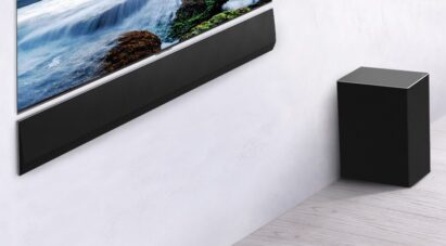 LG's GX Soundbar is placed under LG GX Gallery OLED series TV