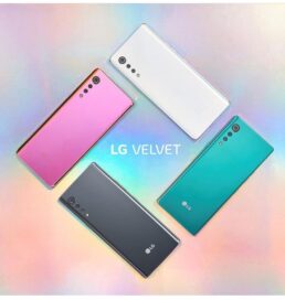 The four beautiful color options of the new LG VELVET smartphone