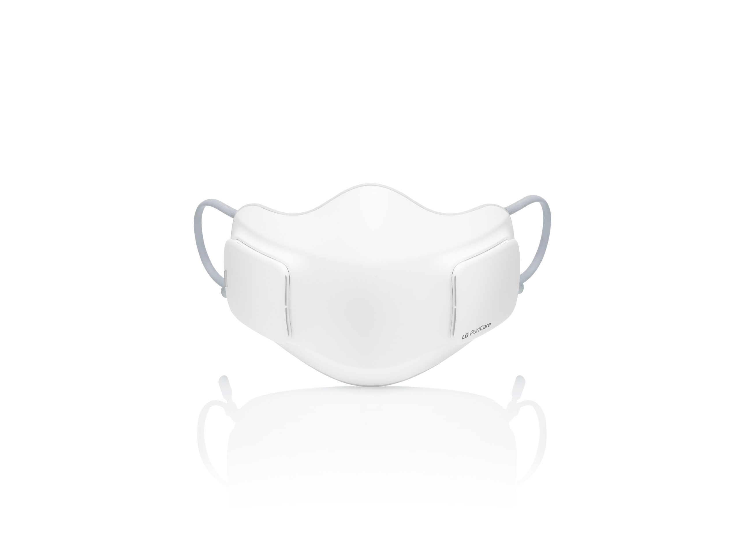 Full front view of LG PuriCare Wearable Air Purifie