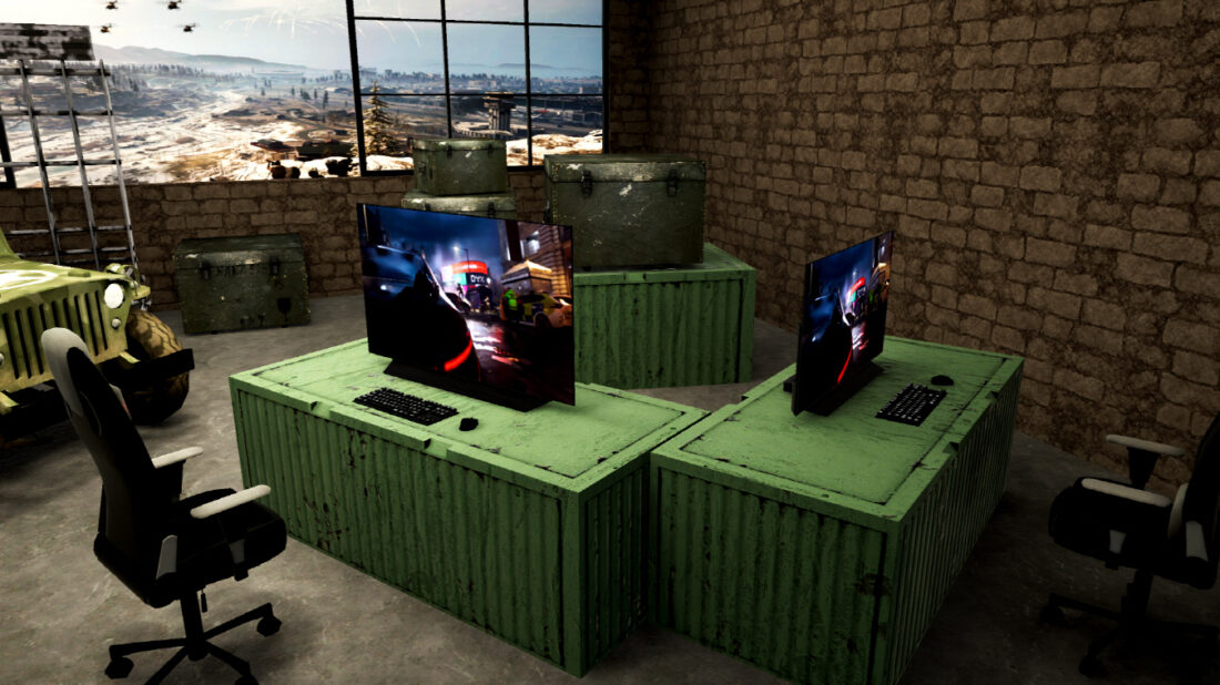 Home Entertainment’s virtual Gaming Zone boasting LG’s unrivaled displays for gamers in an immersive battlefield setting