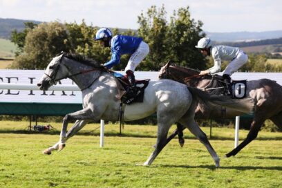 Horses racing at the Qatar Goodwood Festival, which was held in the south of England