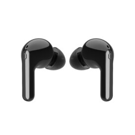 A pair of TONE Free FN7 earbuds in Stylish Black facing each other