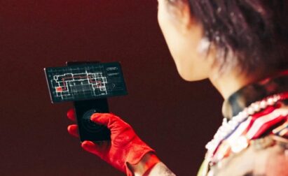 Taeyong, member of K-pop supergroup SuperM, checking the map on his LG WING in Swivel Mode during SuperM's music video