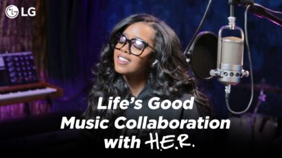 Grammy Award-winning artist H.E.R. singing in the studio for LG's Life’s Good Music Project