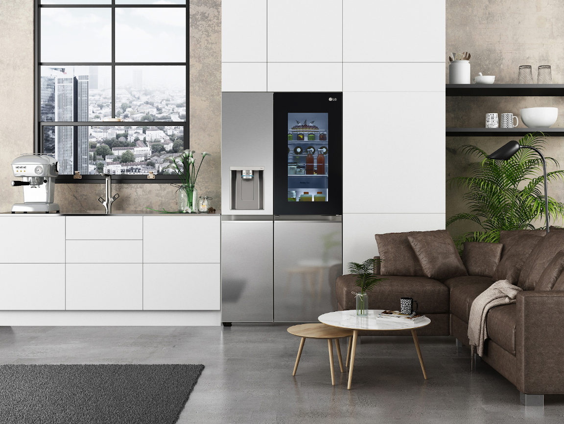 LG InstaView seamlessly fits into a modern kitchen
