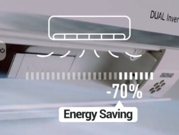 LG’s DUAL Inverter Compressor™ Air Conditioner saving up to 70% of energy consumption